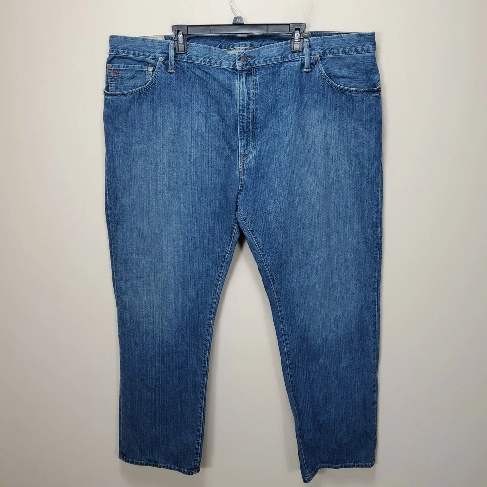 Polo Ralph Lauren Straight Men's Jeans Size 46Bx30 Blue Denim Zip Fly Pockets
